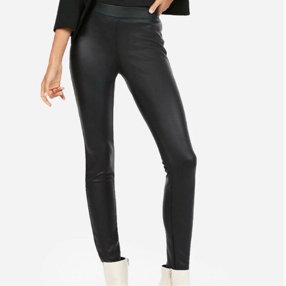 Express Faux Leather Leggings in Matte Black - Picture 1 of 9
